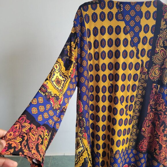 Ivy City Co Nova Patchwork Blue, Yellow, & Red Paisley print (Size S/M) - Picture 4 of 15